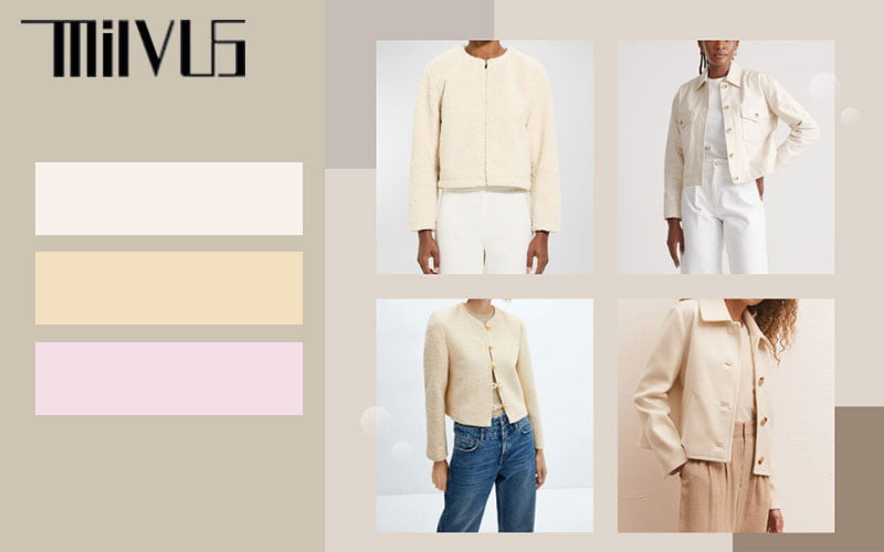 Bảng màu minh họa ba gam màu be phổ biến: be nhạt, be vàng và be hồng, giúp người đọc dễ hình dung sắc độ để lựa chọn khi phối đồ áo màu be mặc với quần gì.