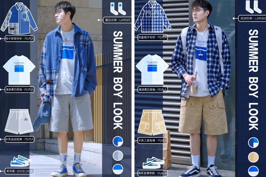 Bộ sưu tập áo sơ mi tay dài nam nhiều màu sắc và họa tiết, minh họa tính đa năng của item này trong tủ đồ phái mạnh.