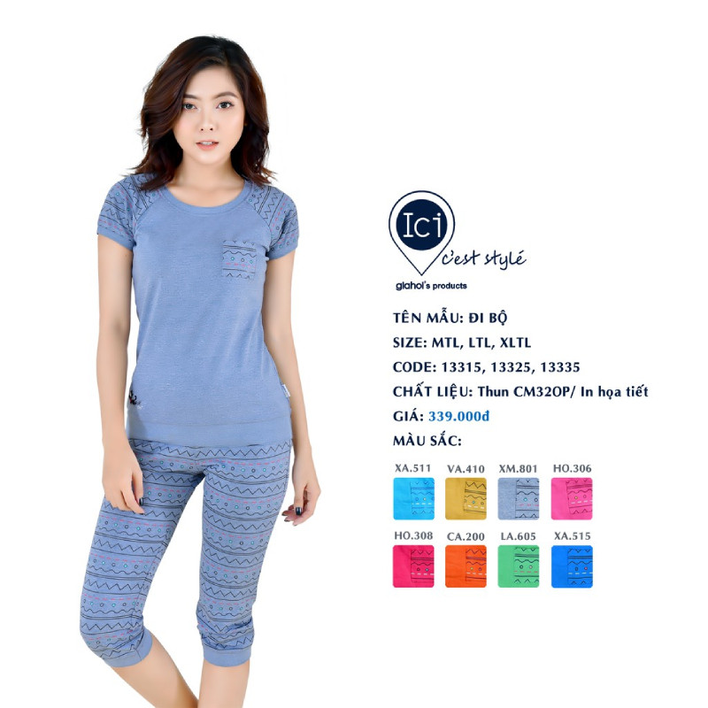 Các mẫu quần áo mặc ở nhà Gia Hồi đa dạng về kiểu dáng và chất liệu, giá cả phải chăng