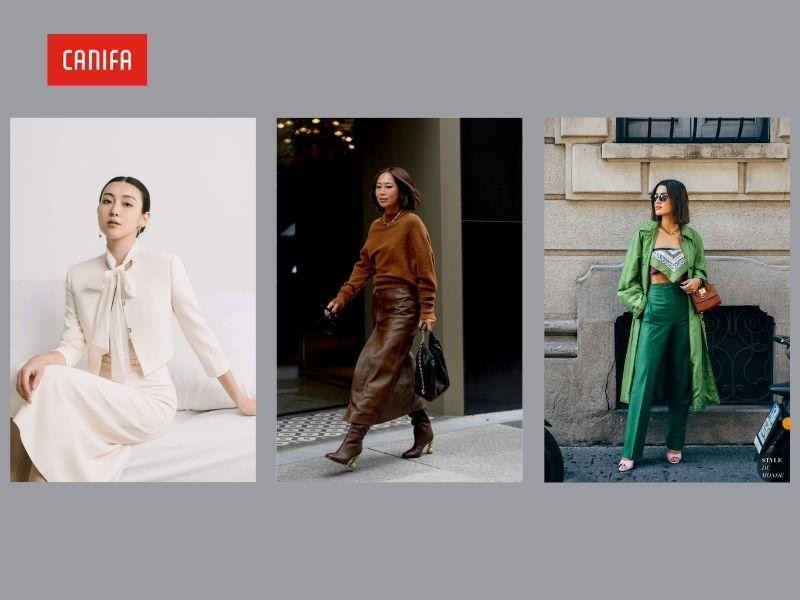 Cách kết hợp quần tím than với áo và phụ kiện màu vàng tươi tắn nổi bật