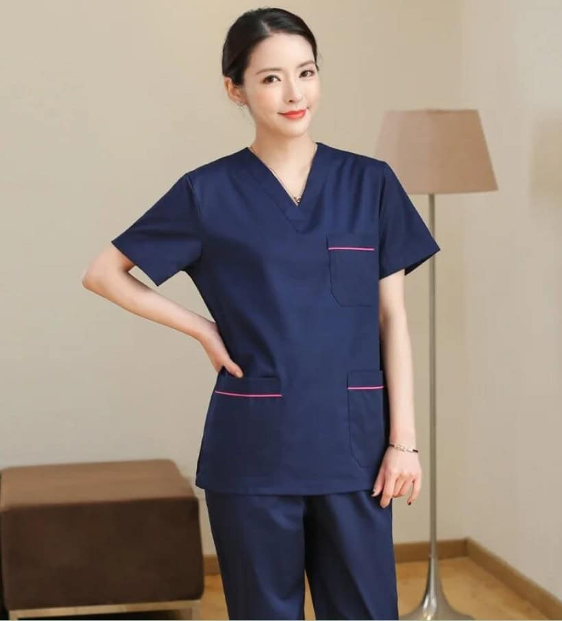 Đồng phục thẩm mỹ viện với thiết kế sang trọng màu đen