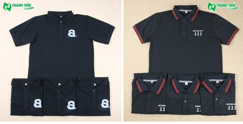 Mẫu áo polo đồng phục công ty màu đen sang trọng, dễ dàng kết hợp và làm nổi bật logo, phù hợp mọi môi trường làm việc