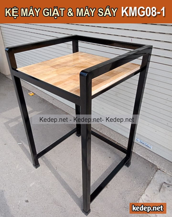 Mẫu giá để máy sấy quần áo KMG08-1 màu đen sang trọng, phù hợp không gian hiện đại