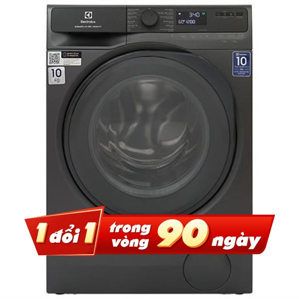 Máy giặt sấy Electrolux Inverter 10 Kg màu xám hiện đại, kết hợp chức năng giặt và sấy trong một thiết bị, mang lại sự tiện nghi và hiệu quả cho việc chăm sóc quần áo hàng ngày.