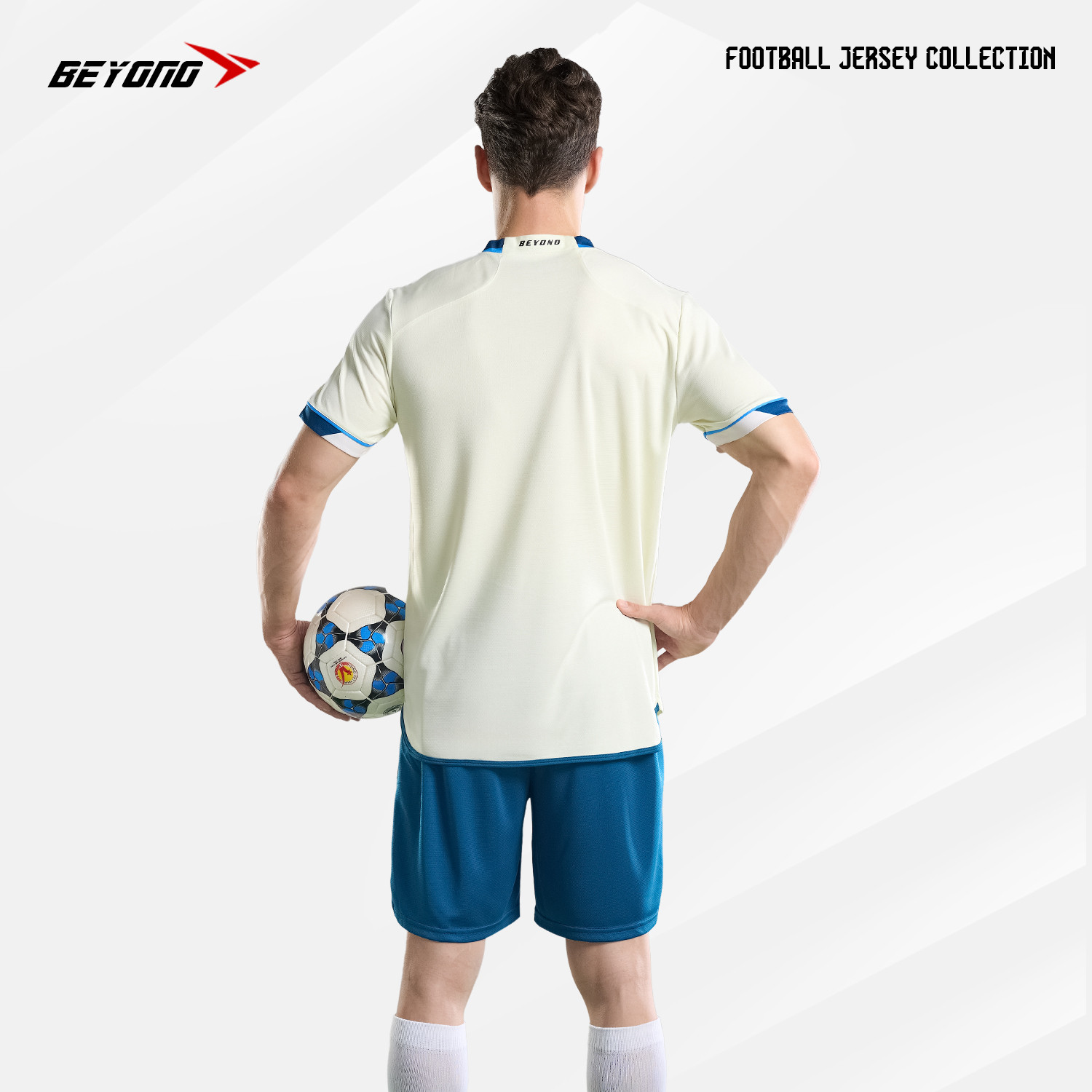 Phần lưng của áo bóng ném thi đấu Beyono Gain với form dáng thể thao, vai ráp bo kỹ thuật và vạt áo bo cong tinh tế