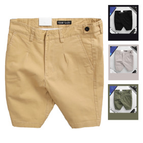 Quần short kaki co giãn nam màu be phối nút cao cấp, sản phẩm bán chạy tại các shop quần áo Quảng Châu nam.