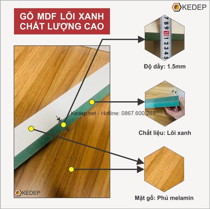 Tấm gỗ thông tự nhiên dày 15mm trên giá để máy sấy quần áo KMG08