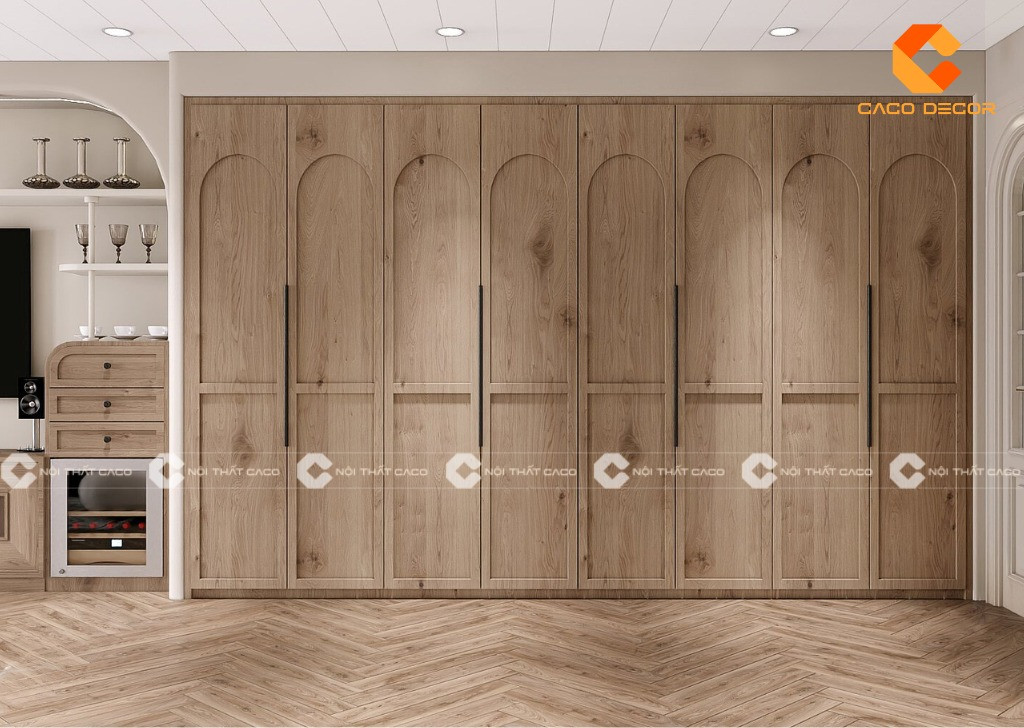 Thiết kế tủ quần áo âm tường liền mạch, giúp tối ưu diện tích phòng ngủ