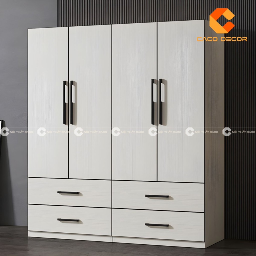 Tủ quần áo gỗ công nghiệp 2 cánh với kích thước 1m2 lý tưởng cho phòng ngủ nhỏ