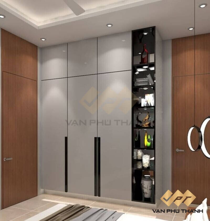 Tủ quần áo gỗ MDF phủ Melamine đẹp và bền bỉ trong không gian phòng ngủ