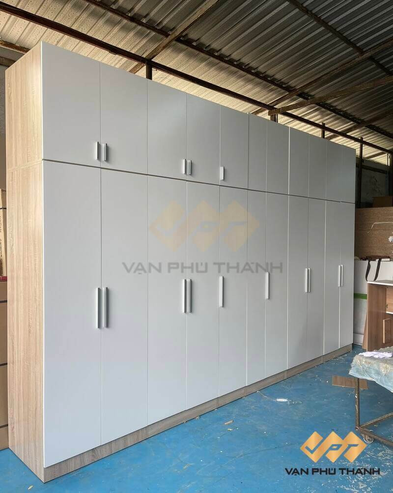 Tủ quần áo gỗ MDF phủ Melamine kích thước lớn, lưu trữ tối đa