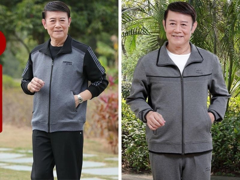 Áo khoác nỉ thể thao ấm áp, có khóa kéo và bo chun, phù hợp cho người lớn tuổi nam khi tập thể dục hoặc đi dạo vào những ngày se lạnh.