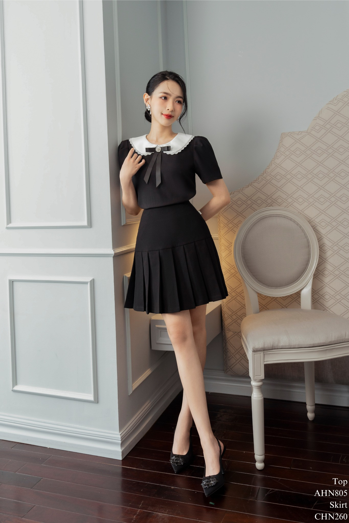 Áo sơ mi cổ sen viền ren phối nơ duyên dáng, phù hợp đi làm, đi chơi tại Tiin Store Đặng Văn Ngữ