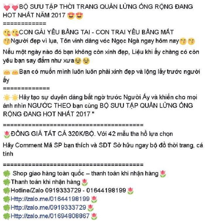 Bài viết quảng cáo bán quần áo hấp dẫn được thiết kế theo cấu trúc AIDA, thu hút sự chú ý và thúc đẩy hành động mua hàng