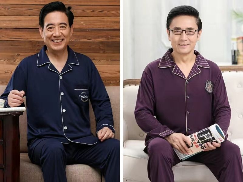Bộ pijama mềm mại với chất liệu tơ tằm là lựa chọn hàng đầu về sự thoải mái cho quý ông lớn tuổi