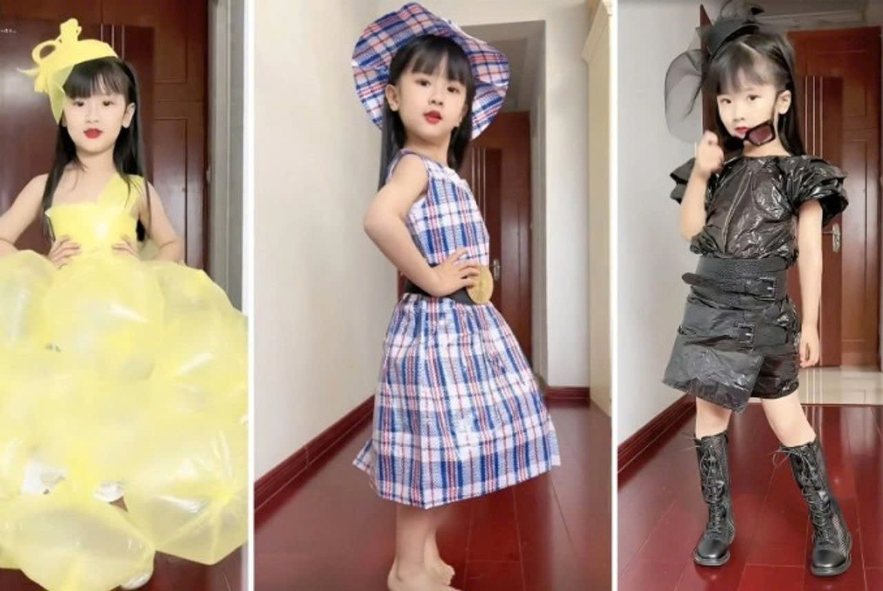 Bộ sưu tập quần áo tái chế đa dạng dành cho trẻ em với nhiều màu sắc và chất liệu khác nhau