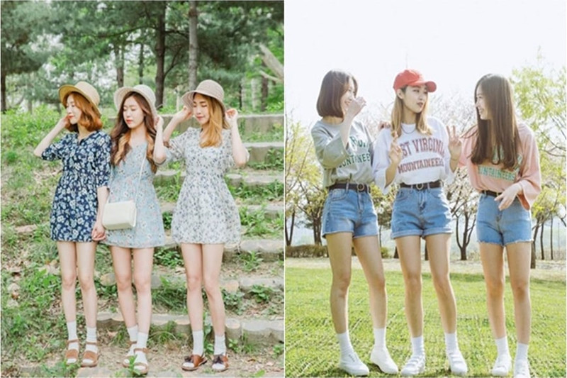 Các bạn học sinh vui vẻ trong trang phục dã ngoại, minh họa cách miêu tả quần áo cho các hoạt động ngoài trời bằng tiếng Anh