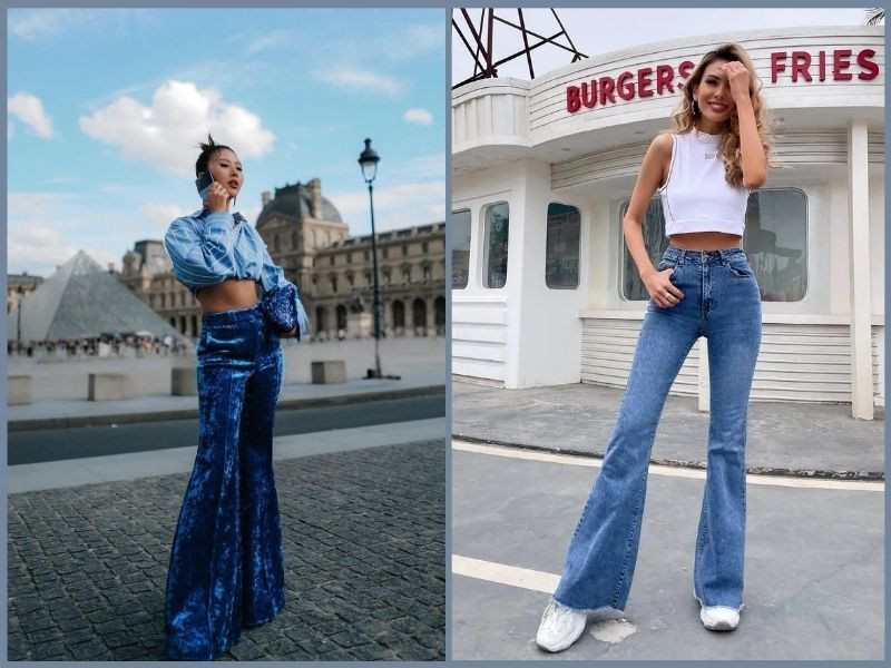 Cách phối đồ với quần ống loe sang chảnh cùng áo croptop