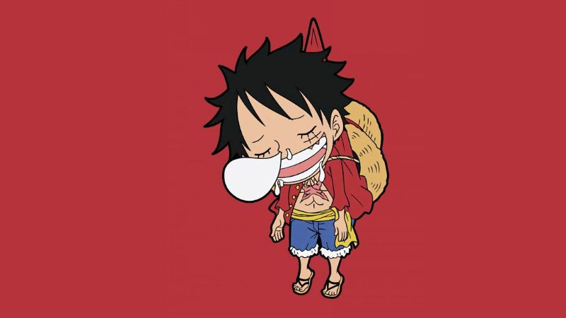 Chibi Luffy với chiếc nón rơm