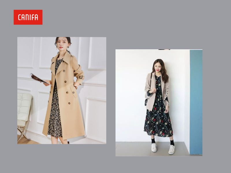 Cô gái sành điệu với áo măng tô màu be kết hợp váy suông họa tiết kẻ caro, tạo nên vẻ đẹp nữ tính, sang trọng và thu hút mọi ánh nhìn cho những ngày se lạnh.