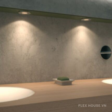 Đèn LED lắp chìm Hafele 24V, ánh sáng trắng lạnh, thiết kế tinh tế cho nội thất tủ quần áo hiện đại, giúp chiếu sáng đồng đều.