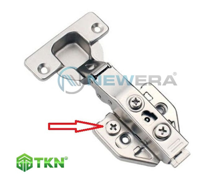 Hình ảnh minh họa con ốc điều chỉnh độ cao thấp (lên xuống) trên bản lề 3D