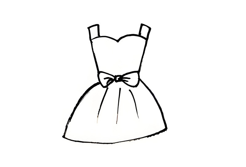 Hình tô màu bé gái diện bộ váy dạ hội lấp lánh, phù hợp cho bé yêu thời trang