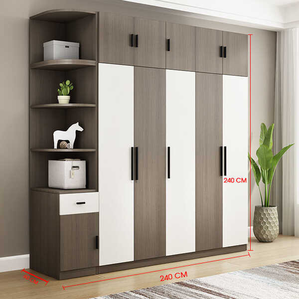 Kích thước tủ áo 5 cánh - TA27 được khách hàng sử dụng nhiều