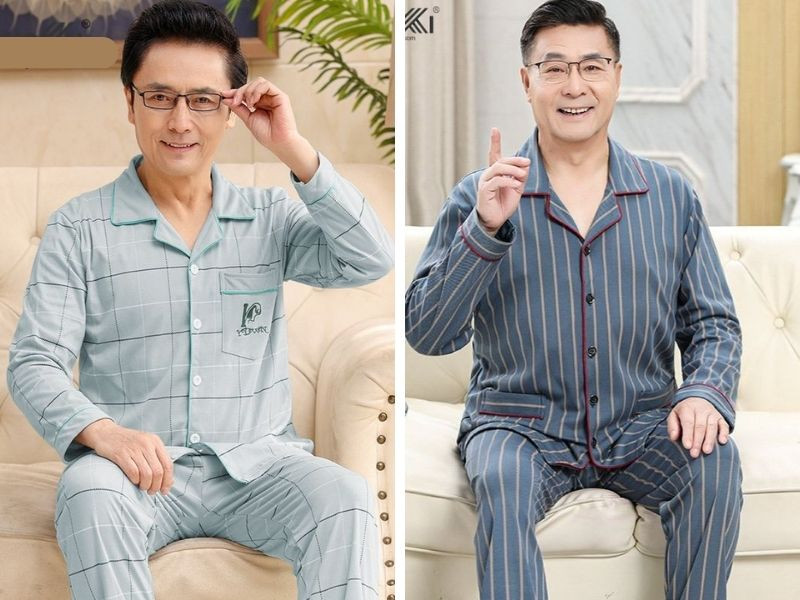 Lựa chọn gam màu trung tính nhẹ nhàng, họa tiết tối giản tạo nên sự trang trọng và dễ chịu cho quý ông 70 tuổi
