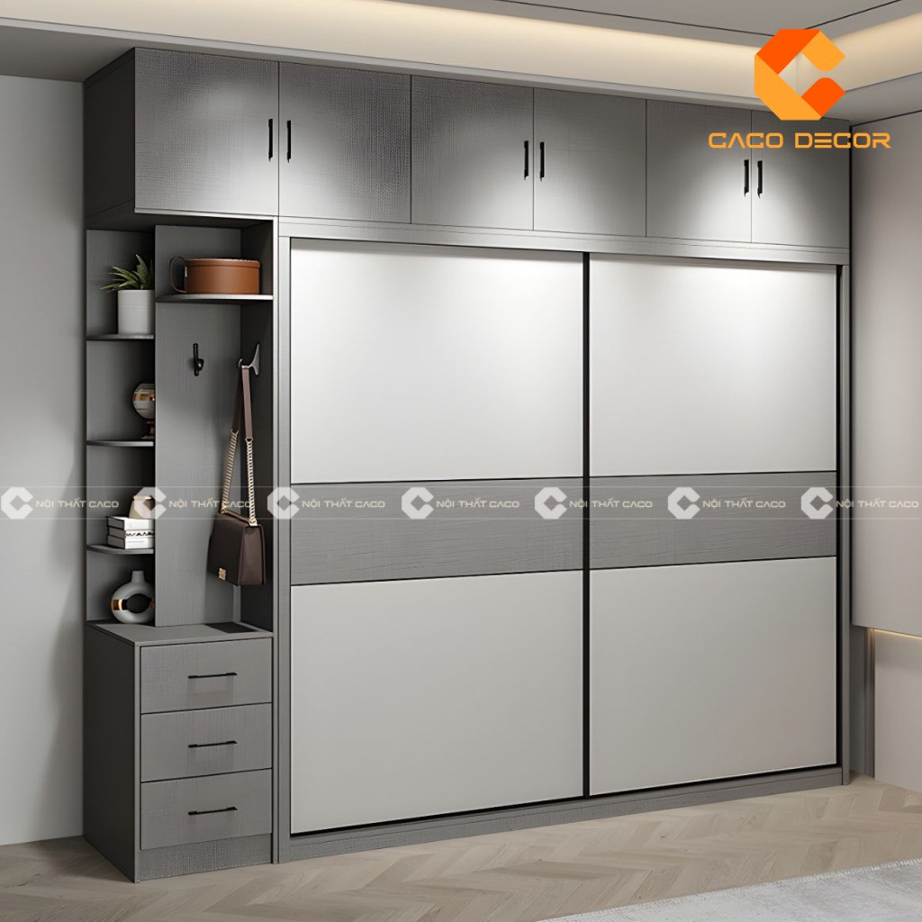 Mẫu tủ quần áo cửa lùa giúp lấy đồ một cách thuận tiện