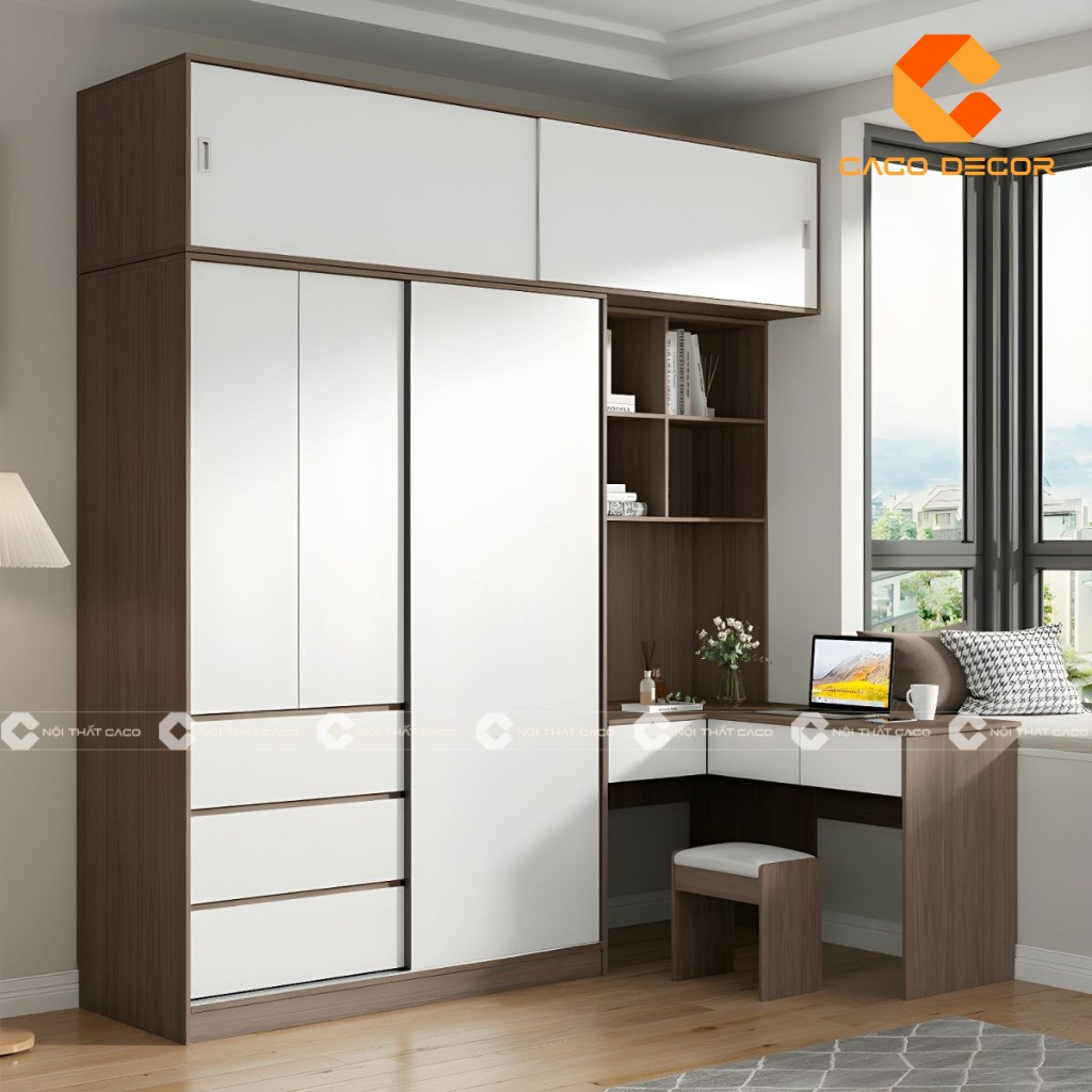Mẫu tủ quần áo cửa lùa tại xưởng nội thất CaCo mã 02