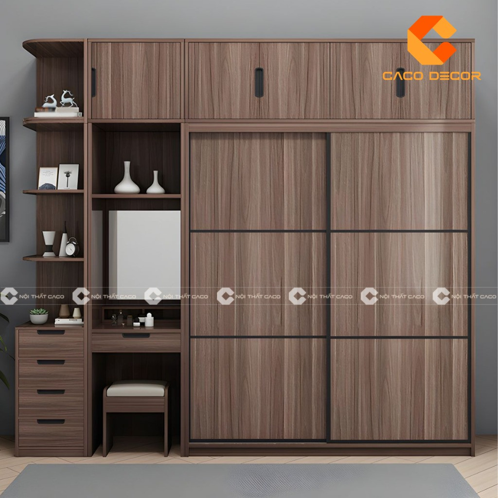 Mẫu tủ quần áo cửa lùa tại xưởng nội thất CaCo mã 03