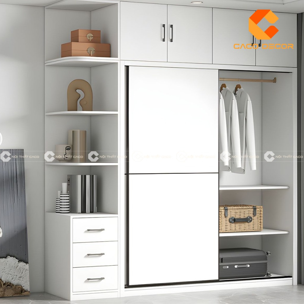 Mẫu tủ quần áo cửa lùa tại xưởng nội thất CaCo mã 06