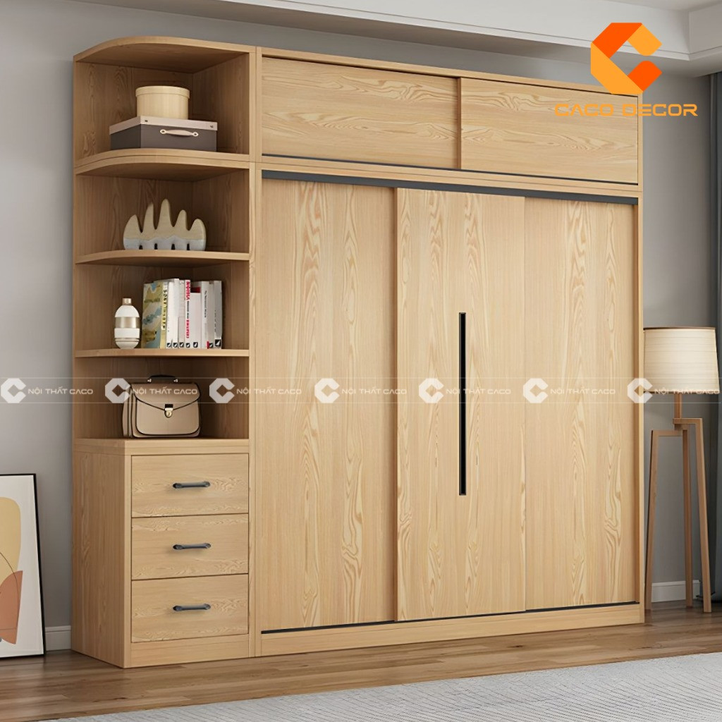 Mẫu tủ quần áo cửa lùa tại xưởng nội thất CaCo mã 07