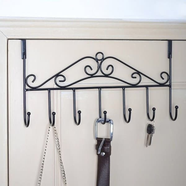 Móc treo quần áo gắn tường bằng sắt nghệ thuật, có thiết kế gài cửa tiện lợi, không cần khoan đục, dễ dàng lắp đặt