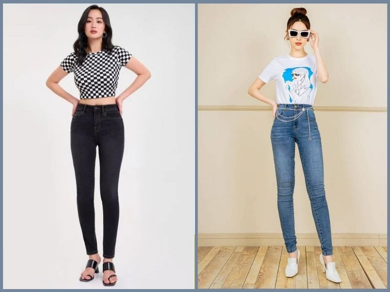 Phối áo thun với quần jean nữ skinny toát lên khỏe khoắn, gọn gàng