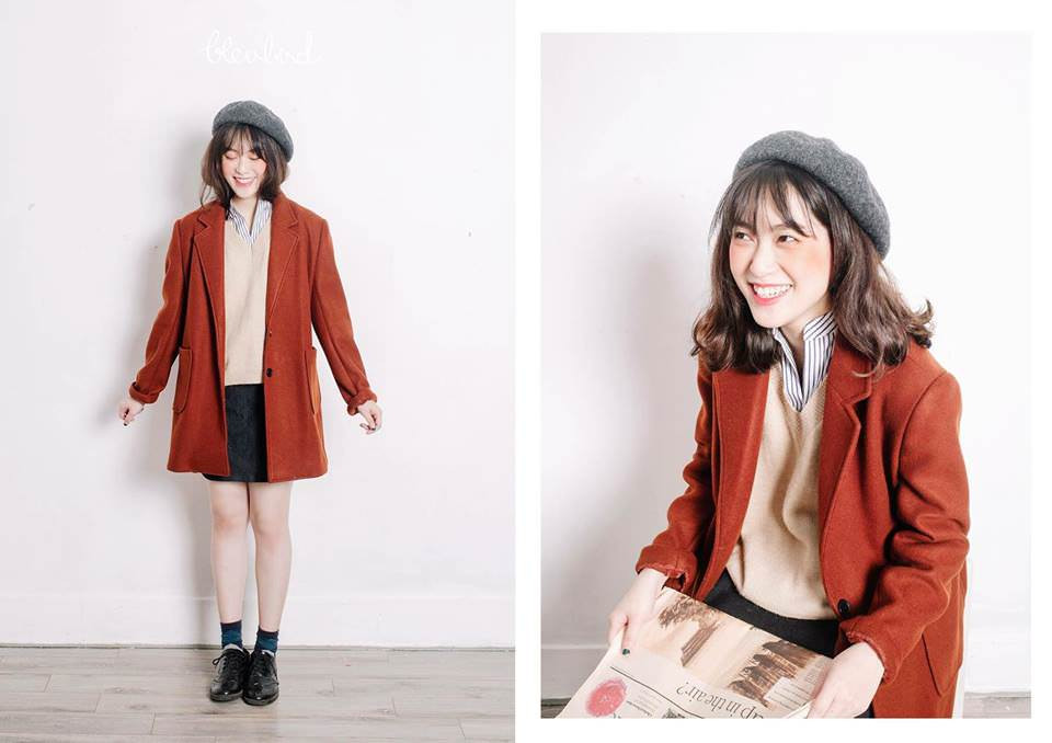 Phối đồ trẻ trung, năng động với áo khoác len và chân váy tại Bleubird Đặng Văn Ngữ