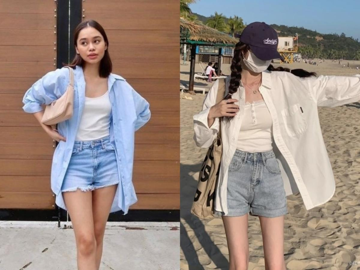 Phong cách áo sơ mi và quần short nữ trẻ trung, năng động, lựa chọn hoàn hảo cho mùa hè
