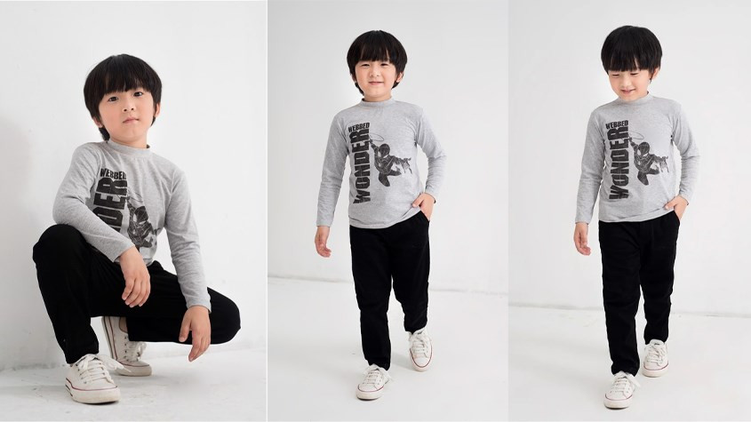 Quần dài kaki trẻ em Rabity màu đen, chất liệu bền đẹp, thoải mái cho bé vận động