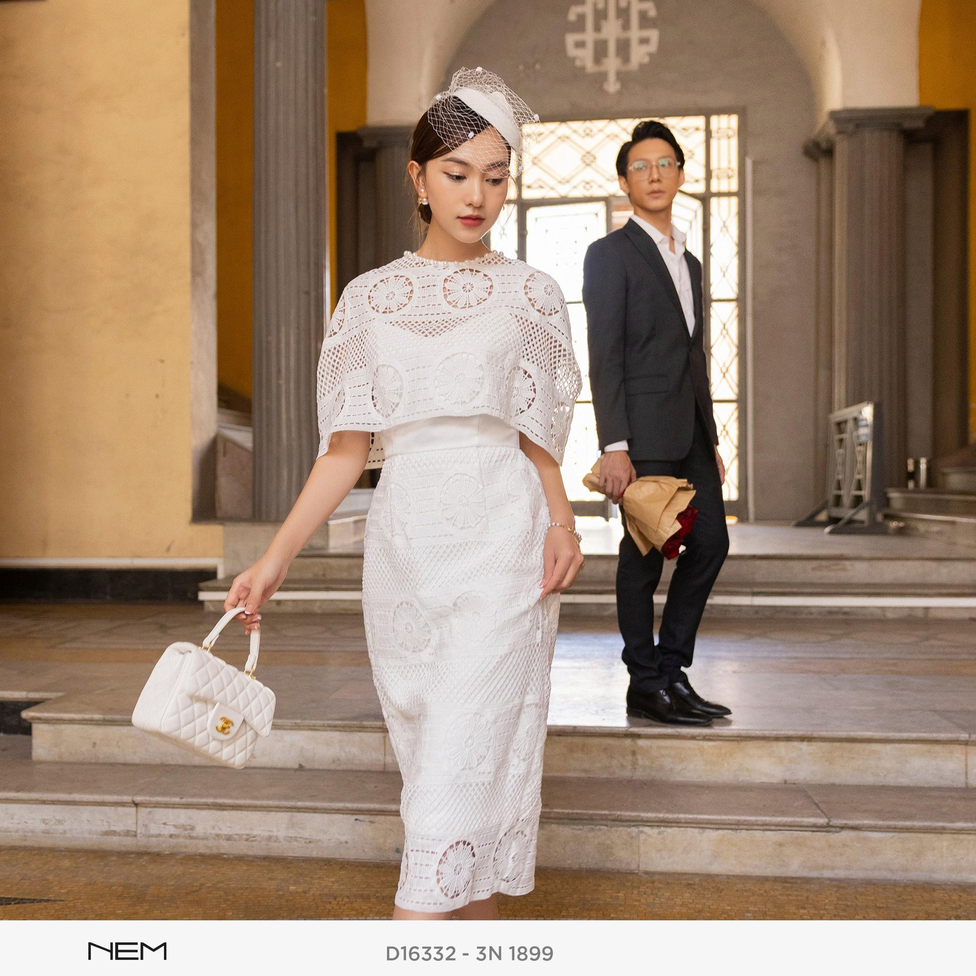 Sự quý phái toát lên trong bộ đầm trắng thanh lịch của Nem Fashion