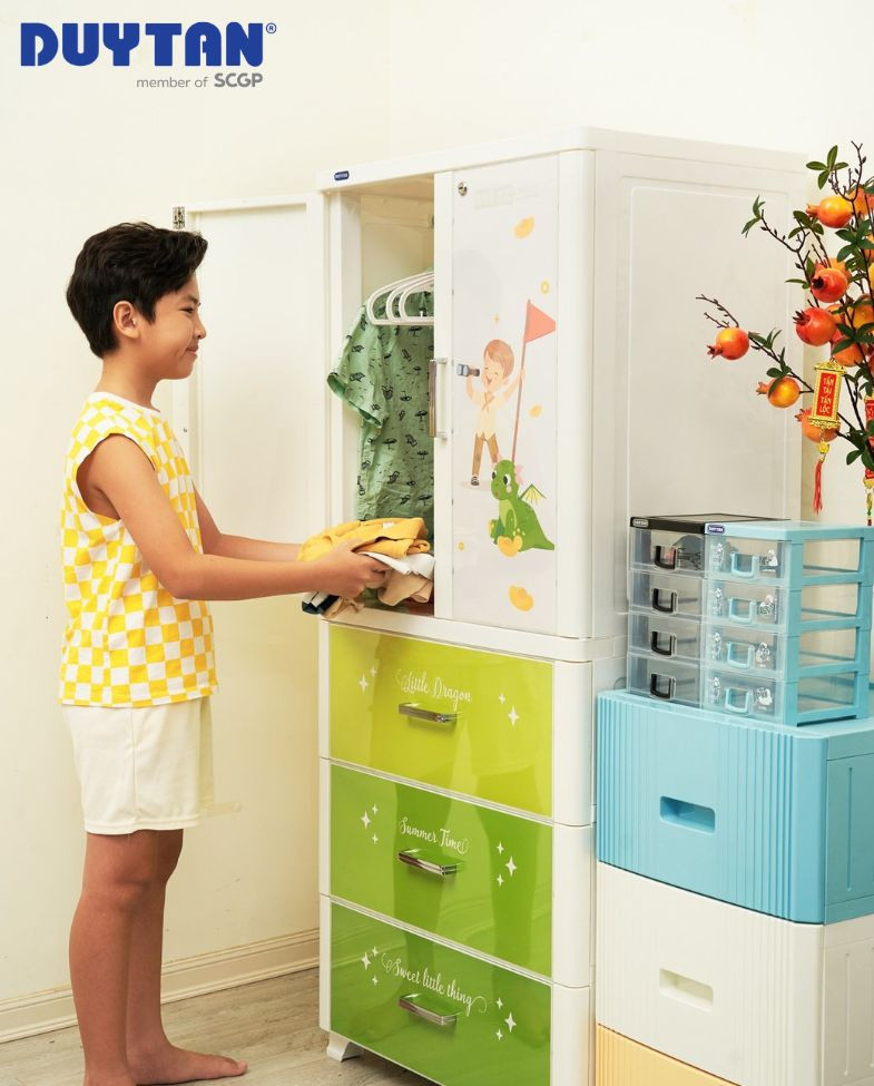 Thiết kế chi tiết và chất lượng cao của tủ nhựa đựng quần áo người lớn Duy Tân, đảm bảo độ bền vượt thời gian.