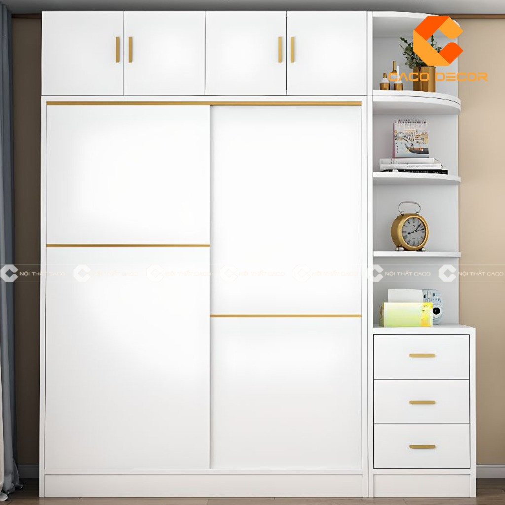 Thiết kế tủ quần áo gỗ cửa lùa với đa dạng màu sắc và kiểu dáng, tăng tính thẩm mỹ cho nội thất