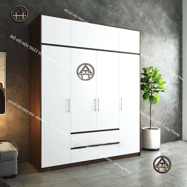 Tủ áo 2 tầng kích thước lớn, tối ưu không gian cho đồ đạc của gia đình