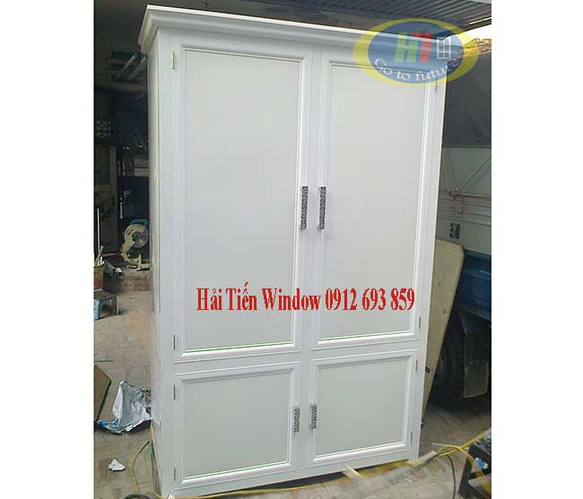 Tủ quần áo 2 buồng nhôm kính cao cấp