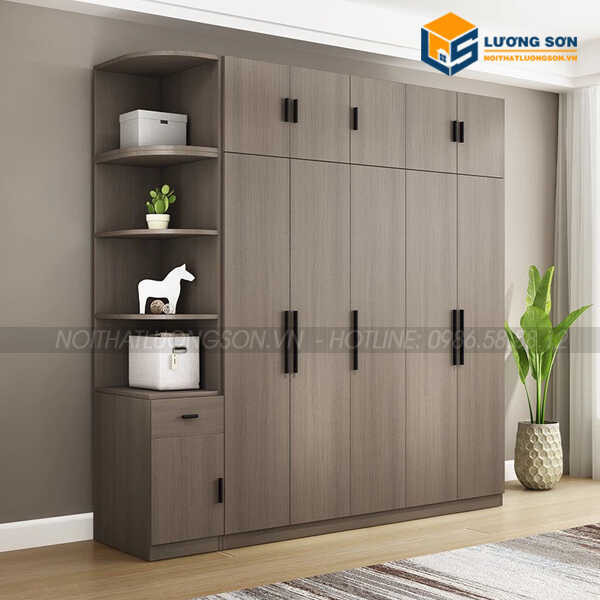 Tủ quần áo 5 cánh – TA27 màu nâu sang trọng