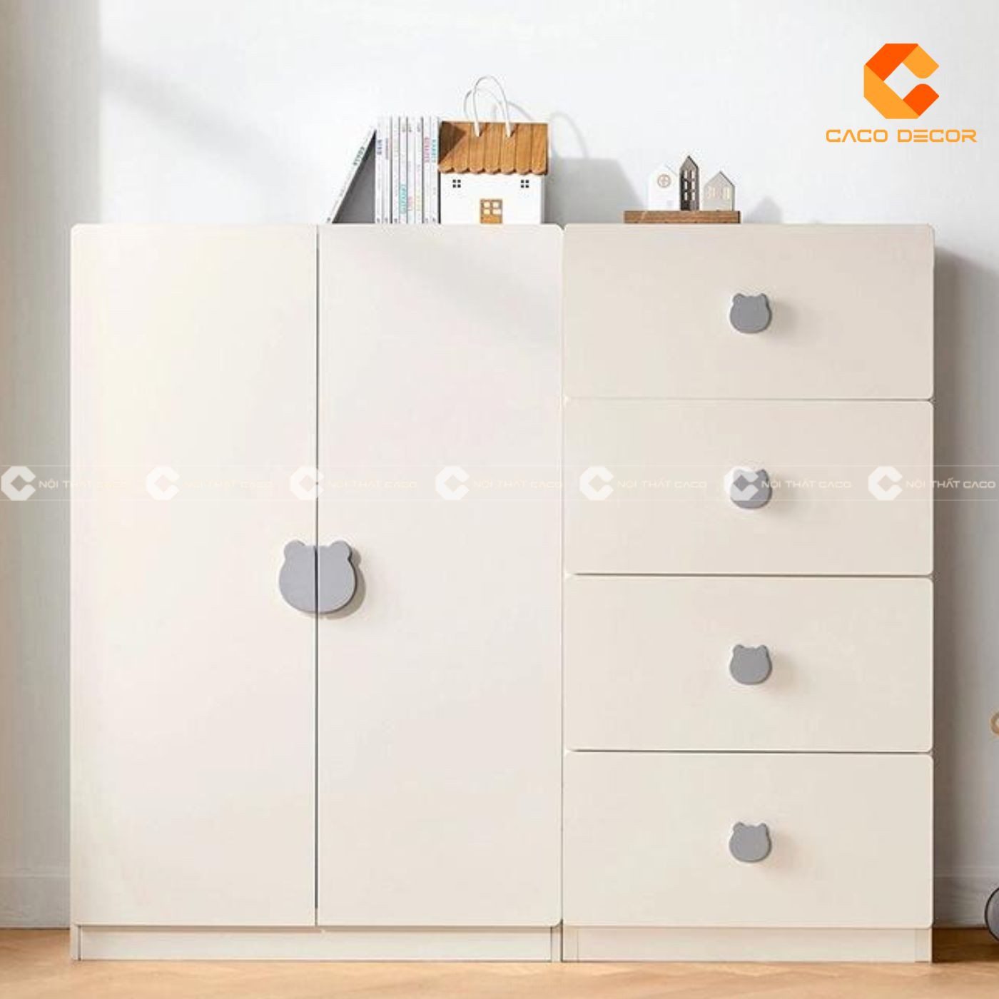 Tủ quần áo cho bé gái dạng ngăn kéo, giúp sắp xếp đồ dùng gọn gàng và khoa học