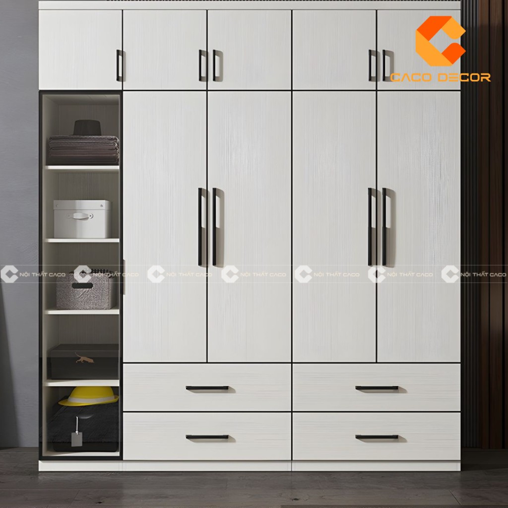 Tủ quần áo gỗ công nghiệp 1m6, thiết kế sang trọng, phù hợp cho phòng ngủ vừa