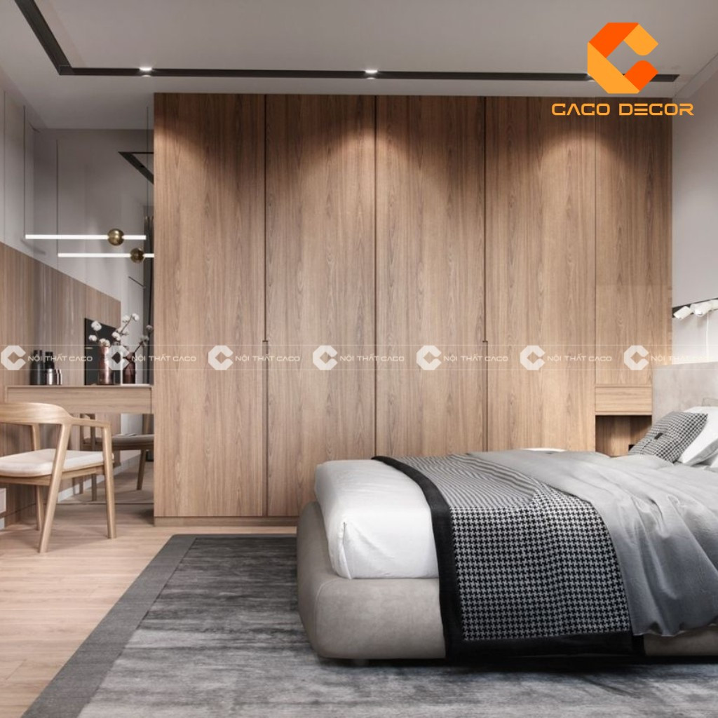 Tủ quần áo gỗ công nghiệp 5 cánh lớn, thiết kế hiện đại với nhiều ngăn chứa