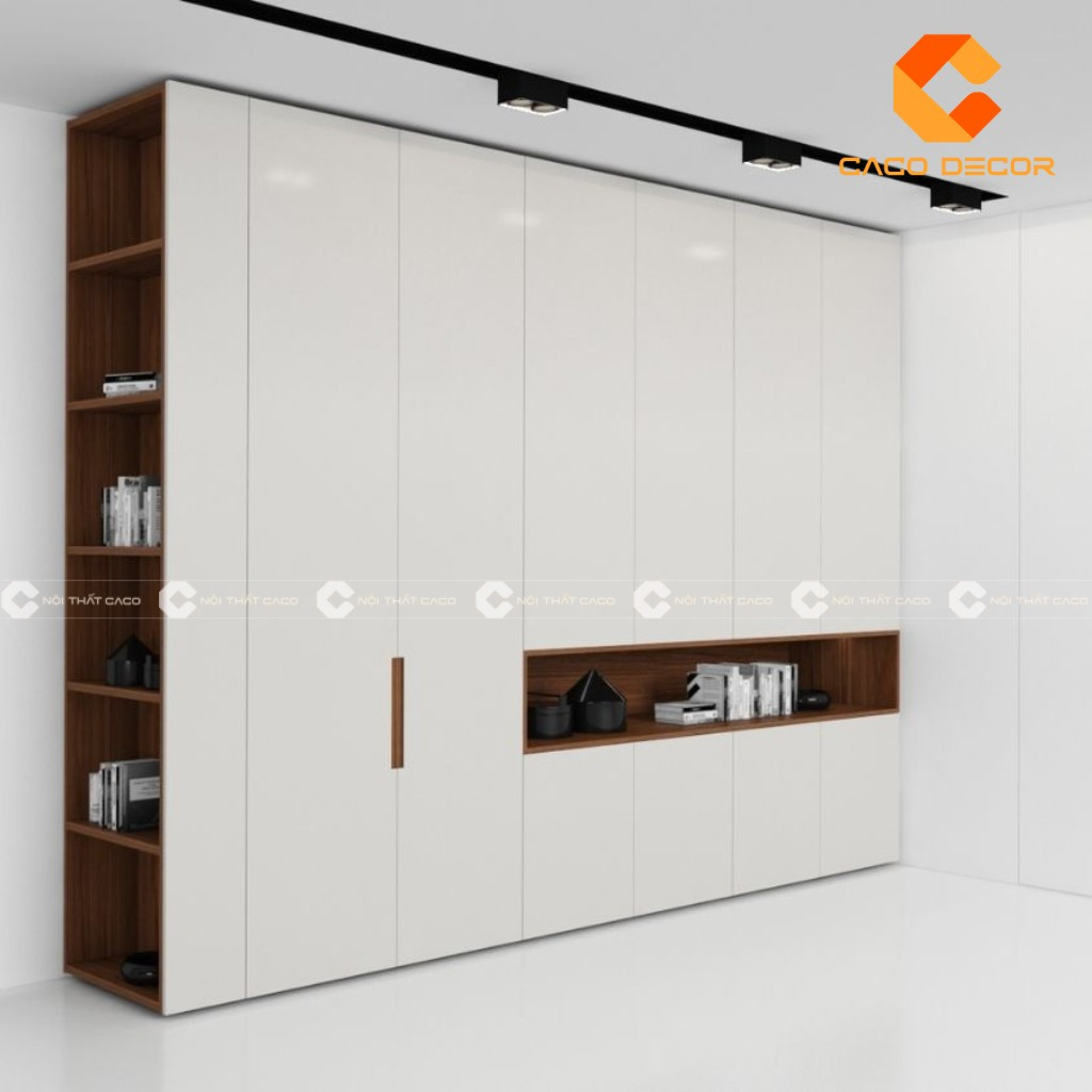 Tủ quần áo gỗ công nghiệp thiết kế đơn giản, phù hợp với phong cách hiện đại