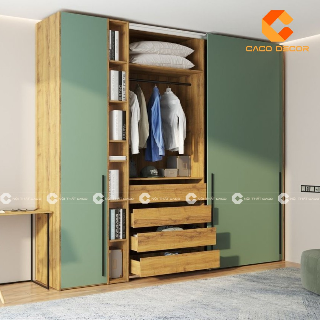 Tủ quần áo gỗ công nghiệp thiết kế theo yêu cầu, tối ưu hóa công năng